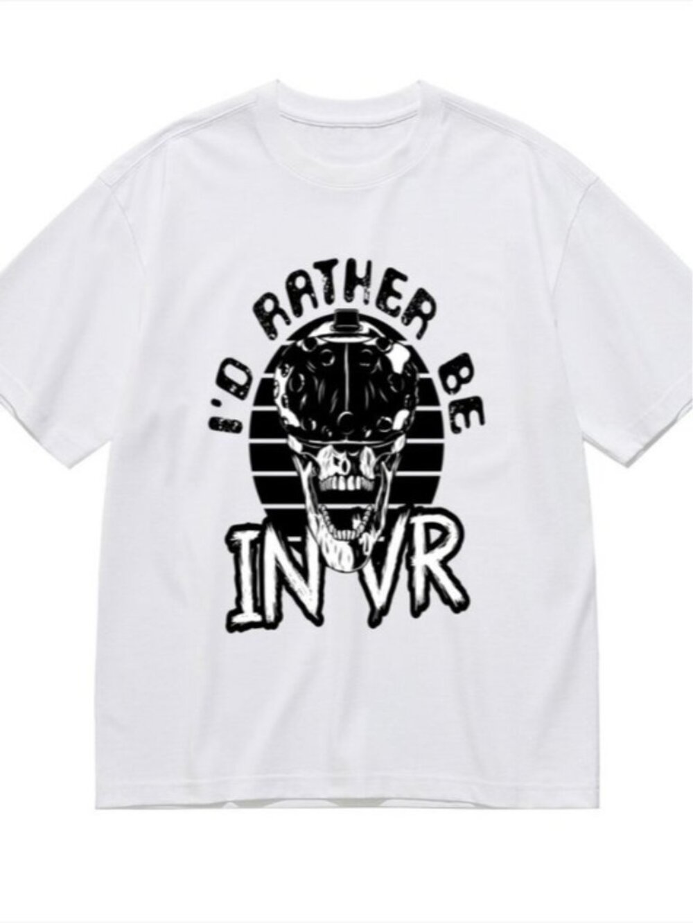 I'd Rather Be in VR Graphic Tee - White & Black - Picture 3 of 5